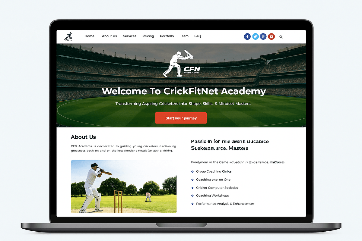 CrickFitNet Academy - Sports Academy Platform Case Study Showcase by TechKritika Software